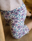 Legging en coton imprimé fleuri mauves DAALIZEE / 22H4BF51CAL001