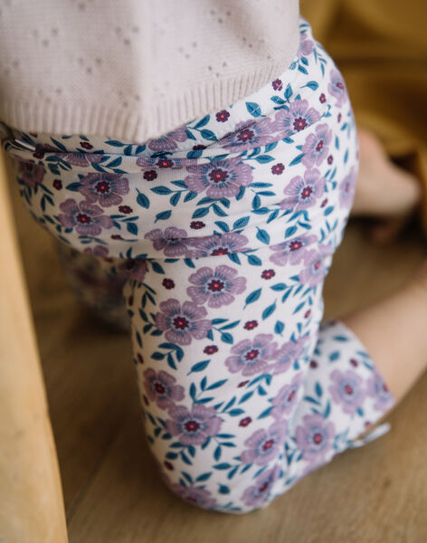 Legging en coton imprimé fleuri mauves DAALIZEE / 22H4BF51CAL001