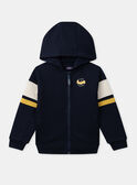 Sweat à capuche zippé bleu foncé à manches longues Garçon NAEMAJAGE / 25H3PG31JGH705