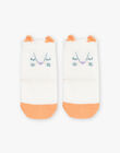 Chaussettes basses vanille à broderie Jacquard animal FAPINA / 23E4BFO1SOB114