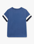 T-shirt bleu indigo enfant garçon CINOAGE / 22E3PGK2TMC703