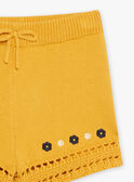 Short jaune moutarde en maille  FLISHETTE / 23E2PFP1SHOB106