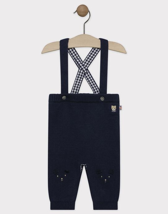 Pantalon à bretelles bébé garçon bleu marine : Pantalons ...