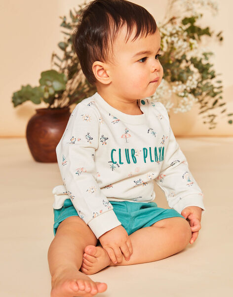 Sweat écru à imprimé animaux fantaisies FAVAHAR / 23E1BGQ1SWE001