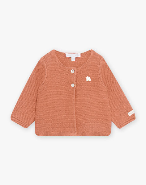 Gilet en tricot vieux rose bébé fille DOLCE / 22H0CF11CAR303
