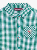 Chemise à imprimé vichy verte et blanche bébé garçon CATARCEL / 22E1BGM1CHMG627