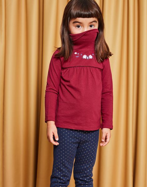 Pull à manches longues prune à imprimé fleuri DROJAETTE 1 / 22H2PF82SPL709