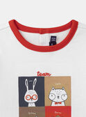 Body t-shirt écru imprimé animaux à manches longues Bébé Garçon NADANNY / 25H1BGK1BOD001