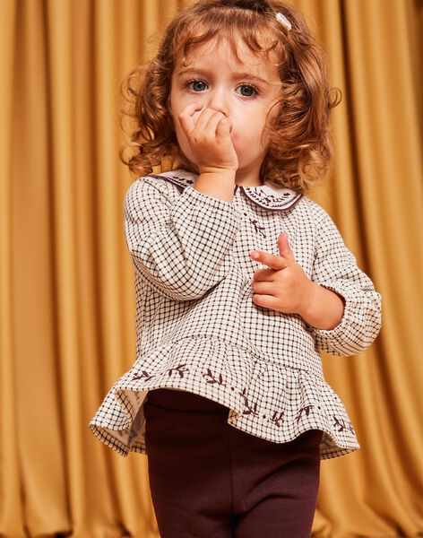 Ensemble blouse et legging bébé fille en molleton DAKORALIE / 22H1BFR1ENS006