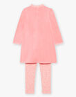 Pyjama deux pièces rose en velours avec sirènes 23E5PF22CHN404