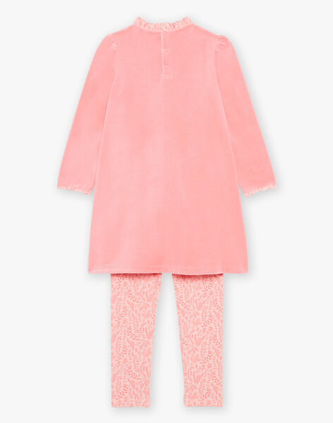Pyjama deux pièces rose en velours avec sirènes 23E5PF22CHN404