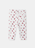 Legging côtéle écru imprimé fleuri Bébé Fille NACORALIE / 25H1BFK1LG080
