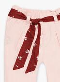 Pantalon en twill nude et ceinture à imprimé fleuri bébé fille CABATA / 22E1BF71PAND319