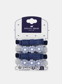 Elastiques noeuds denim et fleurs MOLUCETTE / 25E4PFM1ELAC214