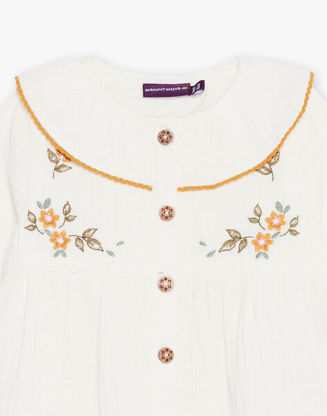 Chemise en double gaze de coton écru DACELIA / 22H1BFD1CHE001