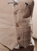 Veste beige sans manches en lin FAEDOUARD / 23E1BGI1VSMA013