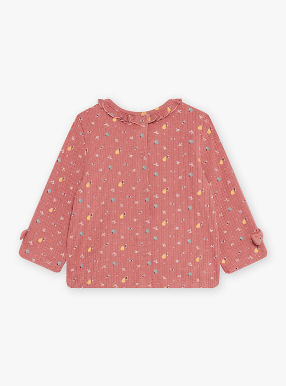 Blouse à manches longues à imprimé fleuri vieux rose DAKELLY / 22H1BFR1TEED332