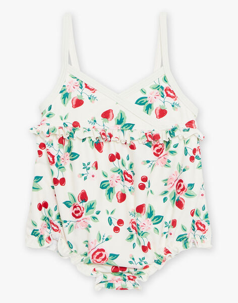 Maillot de bain écru à imprimé fleur et fruit FIROMY / 23E4BFL1MAI001