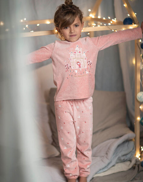 Pyjama jersey princesse et son château enchanté enfant fille CHOULAETTE / 22E5PF41PYJ303