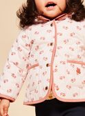 Manteau rose pâle à capuche matelassé à fleurs FIMARIE / 23E1BF51VESD319