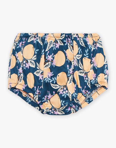 Robe et culotte bleu-vert en satin à fruits FAPAULINE / 23E1BFO1ROB608