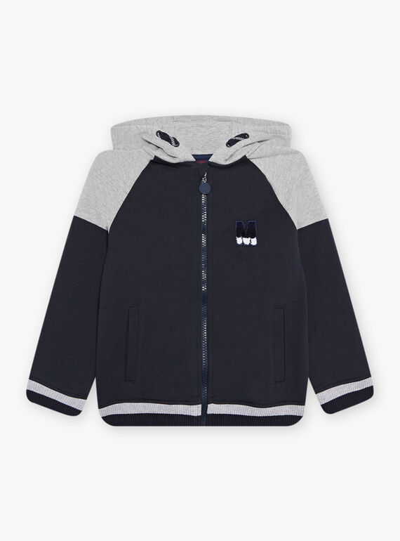 Haut de jogging bleu nuit et gris chiné basket DIBAGE2 A SUPP / 22H3PGL2JGH705
