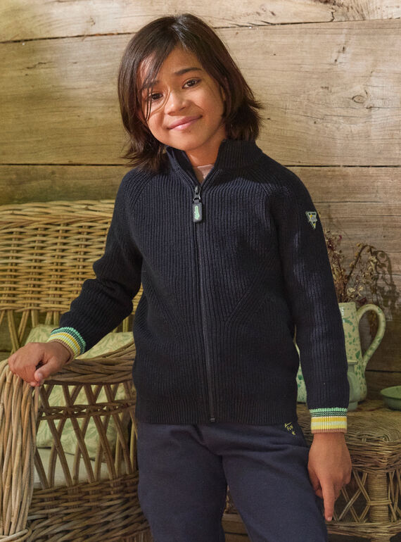 Gilet en maille bleu marine LALOSTAGE / 24H3PGS1GIL070