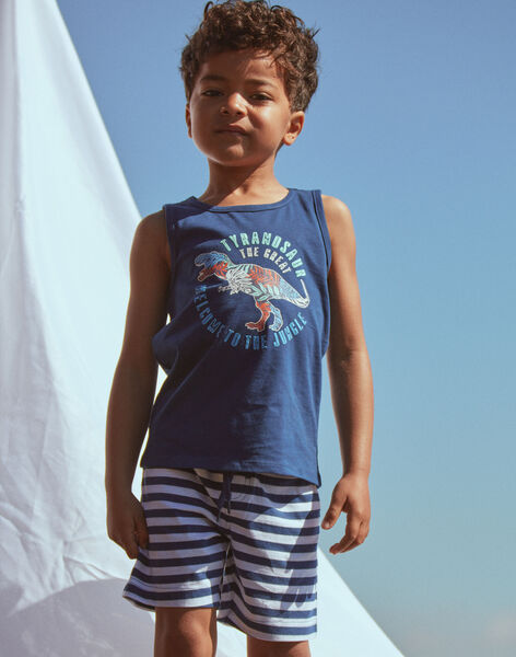 Débardeur et short bleu marine et blanc en jersey FRUPLAGE4 / 23E3PGU3ENS622