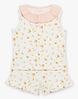 Ensemble pyjama débardeur et short écru à imprimé fruits FLOFLETTE / 23E5PF33PYJ001