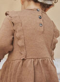 Robe marron chiné en tricot fantaisie GAROMANE / 23H1BFR1ROBI816