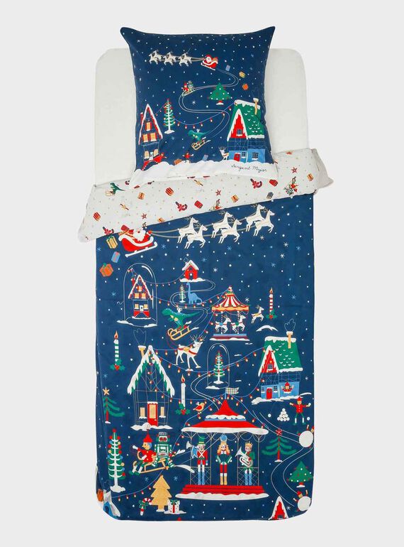 Parure de lit de noël marine avec taie carrée  SOCOUETTE / 19HZENS2PLCC205