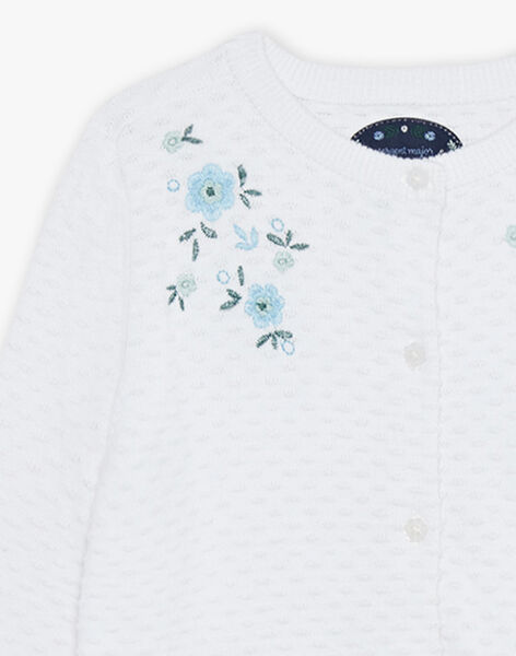 Gilet écru à broderies fleuries FUCARDETTE / 23E2PFN1CAR001