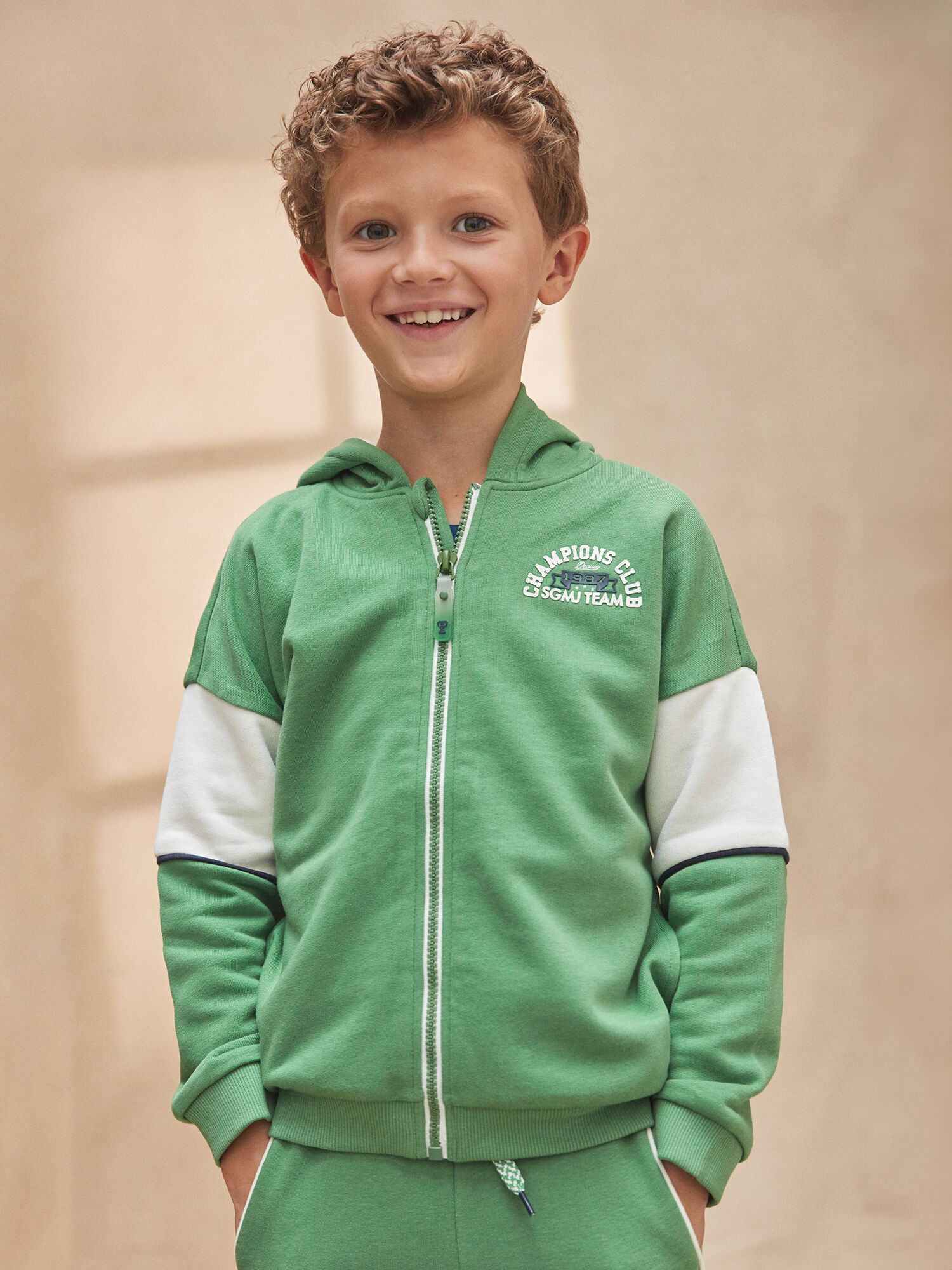 Sweat a capuche vert Garcon Sergent Major