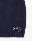 Snood marine nud popeline imprimé fleurs DRAVIETTE / 22H4PFG1SNO070