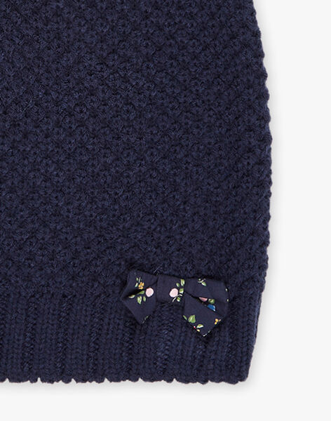 Snood marine nud popeline imprimé fleurs DRAVIETTE / 22H4PFG1SNO070
