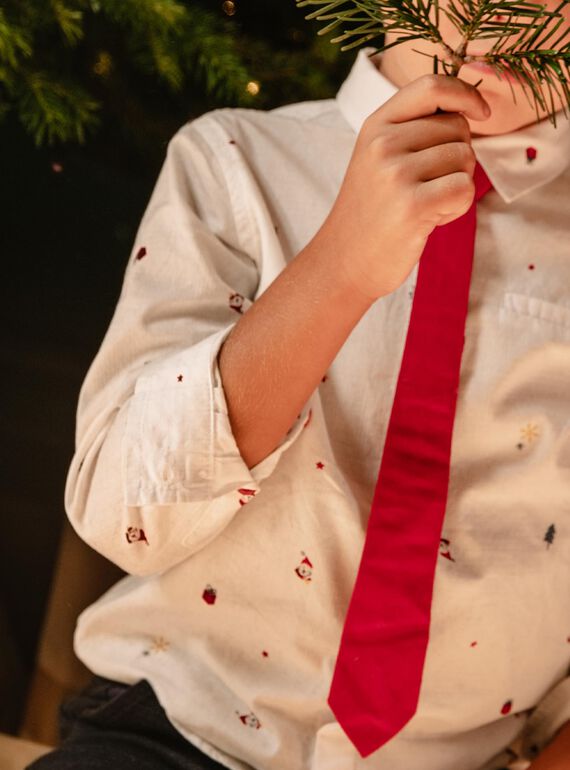 Ensemble chemise à manches longues et cravate à imprimé Noël DUROAGE / 22H3PG61CHM001