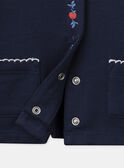 Cardigan bleu marine à broderies pommes Bébé Fille NAGABRIELLE / 25H1BFP1CAR070