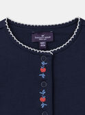 Cardigan bleu marine à broderies pommes Bébé Fille NAGABRIELLE / 25H1BFP1CAR070
