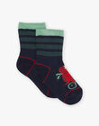 Chaussettes bleu marine rayées avec dinosaures FESOCAGE / 23E4PGB1SOQC243
