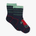 Chaussettes bleu marine rayées avec dinosaures