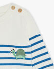 Pull marinière bleu marine et écru FAMAURICE / 23E1BGN1PUL001