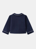 Cardigan bleu foncé à col claudine Bébé Fille NAJUNE / 25H1BFQ1CAR070