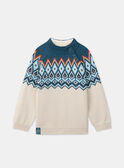Pull Jacquard écru LARUMAGE / 24H3PGR1PULA001