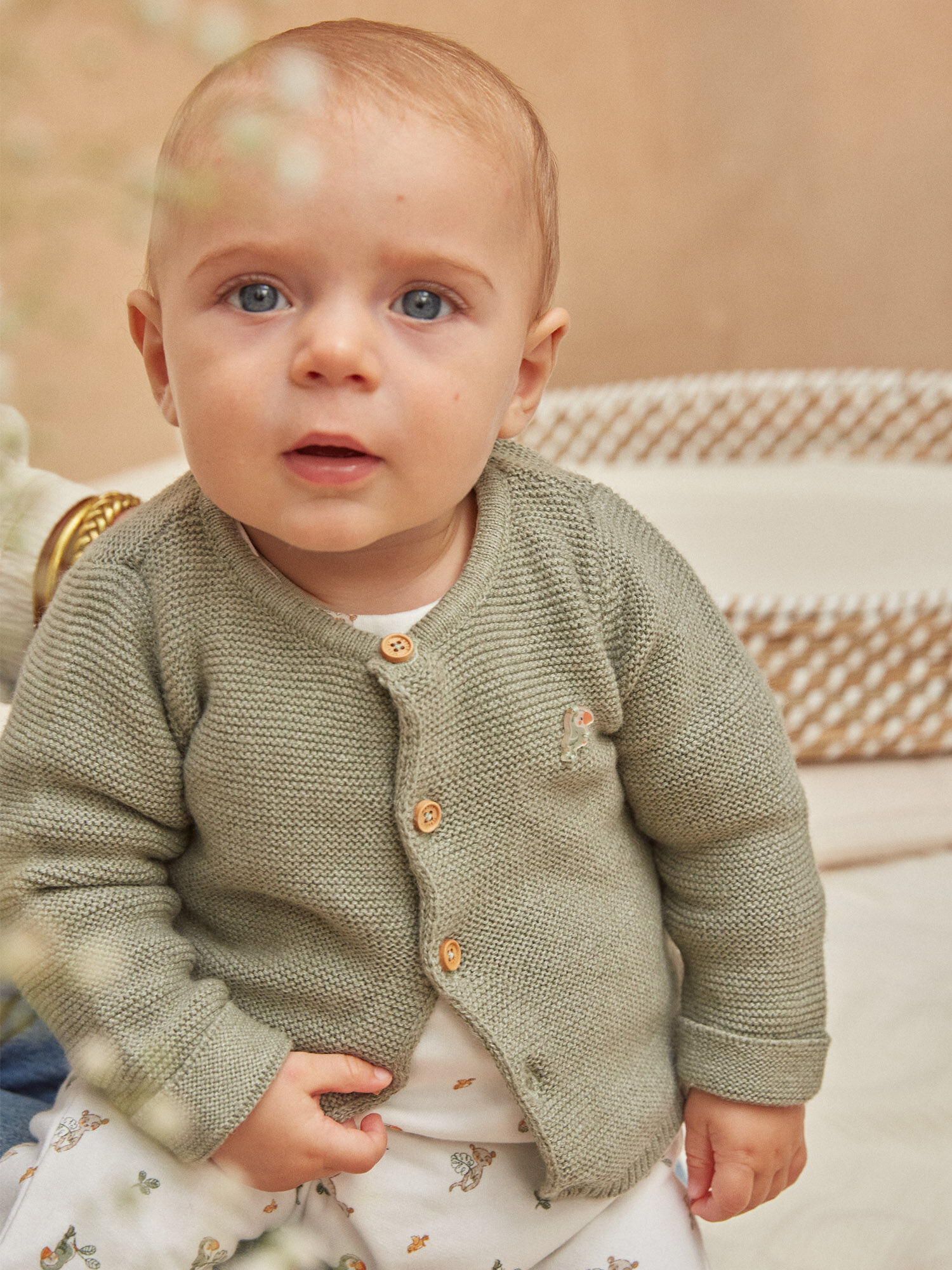 Cardigan Vert Garcon Sergent Major