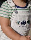 Salopette longue en denim écru avec broderie FAMOUSSE / 23E1BGN1SAL001