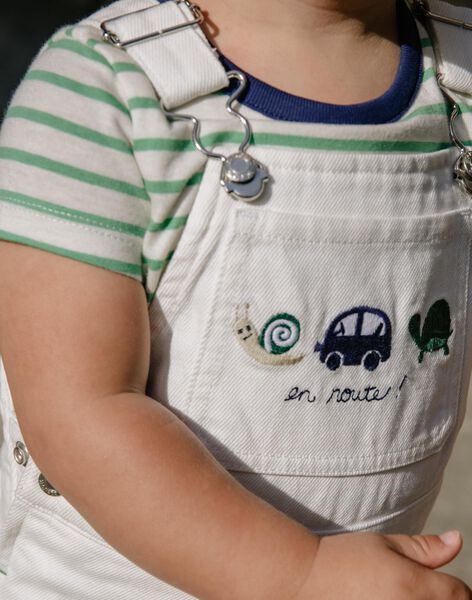Salopette longue en denim écru avec broderie FAMOUSSE / 23E1BGN1SAL001