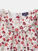 Robe écru en double gaze de coton imprimé floral Bébé Fille NACECILE / 25H1BFK1ROB001