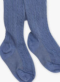 Collant bleu marine torsades fantaisies FABULLE / 23E4BF81COL070