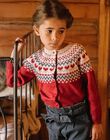 Cardigan rouge et beige en laine mélangée DRIKERETTE / 22H2PFX2CARF526