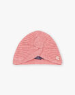 Bonnet vieux rose en tricot FIMAURINE / 23E4BF51BON817